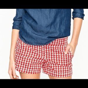 NWOT JCrew apple print shorts